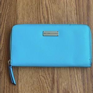 New York & Company Aqua Blue Continental Wallet
